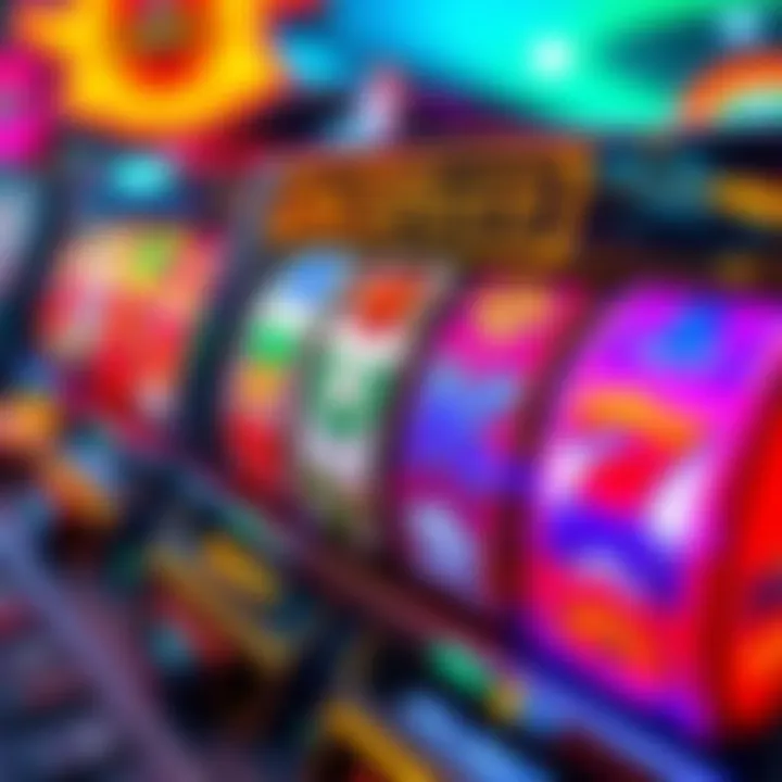 Colorful slot machine reels displaying various symbols with a jackpot notification