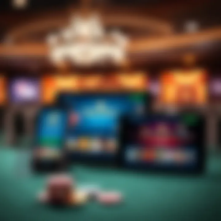 Various devices including smartphone and tablet showing Royal Reels platform interface