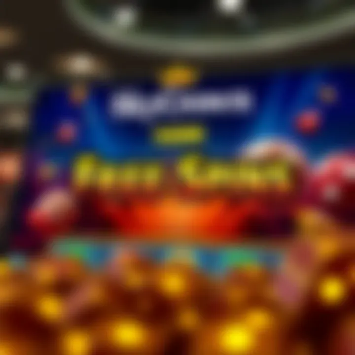 Illustration of a digital casino interface highlighting free spins promotion on reels