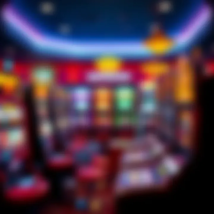 Colorful slot machines and card games offered by an online casino platform