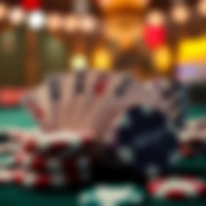 Bright casino chips and playing cards symbolizing Skycrown Casino no deposit bonus offer