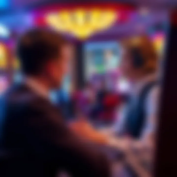 Customer support agent assisting player with queries and responsible gaming icons displayed