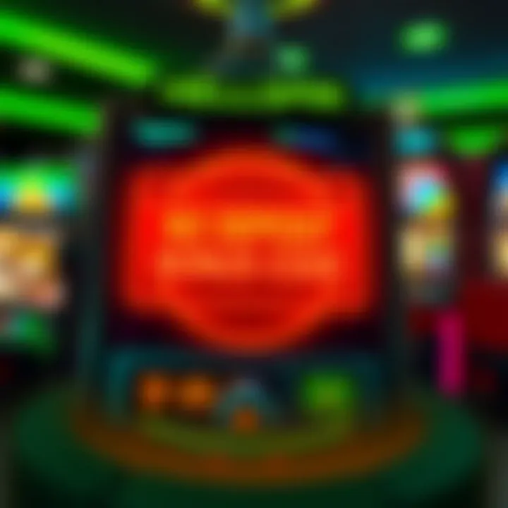 Illustration of a casino slot machine with a glowing bonus code symbol highlighting no deposit offer benefits