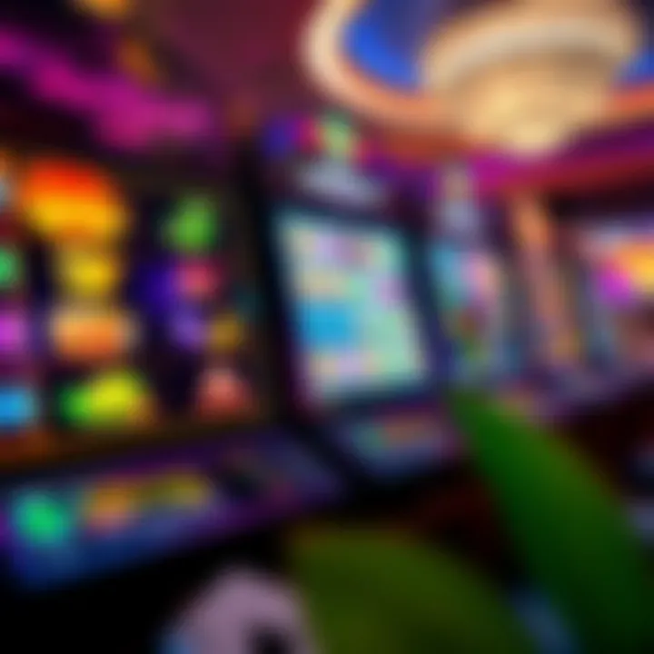 Colorful online slot game interface with vibrant reels and jackpot icons