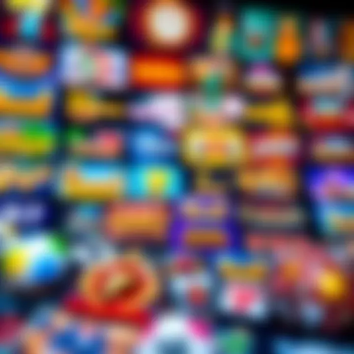 Colorful assortment of online casino game icons representing diverse game selection