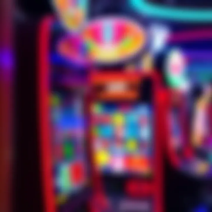 Colorful Australian pokies machine screen displaying various symbols and lights
