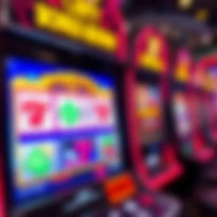 Digital slot machine screen showing bonus round activation with vibrant symbols and flashing lights