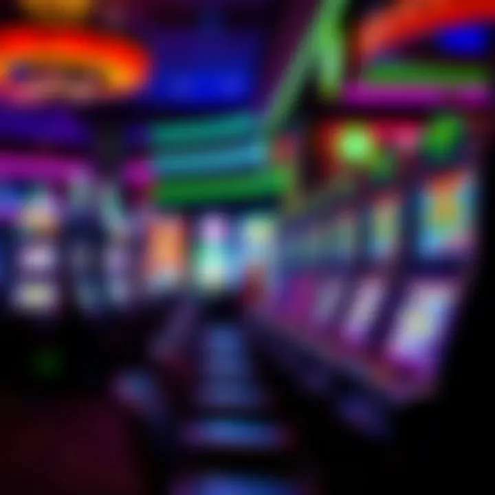 Pokies Machines on Casino Floor in Australia Colorful pokies machines lined up inside a vibrant Australian casino environment