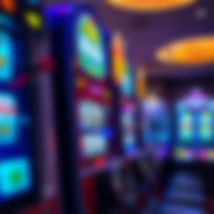 Colorful pokies machine with spinning reels and bright symbols