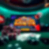 Illustration showing a casino welcome bonus offer displayed on a digital screen with poker chips and playing cards