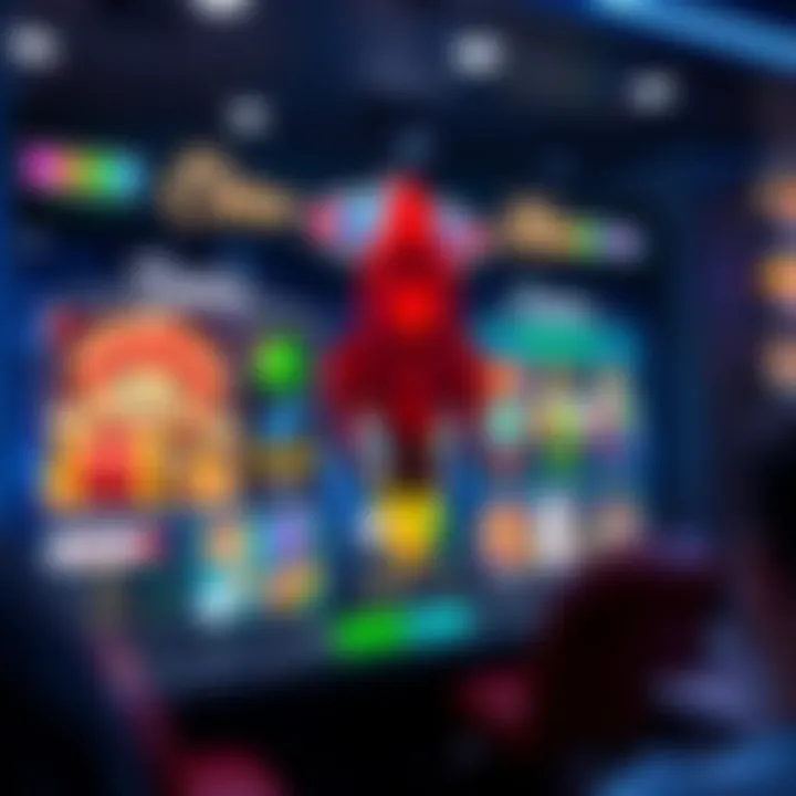 Illustration of Rocket Casino Game interface showing dynamic gameplay elements and colorful graphics