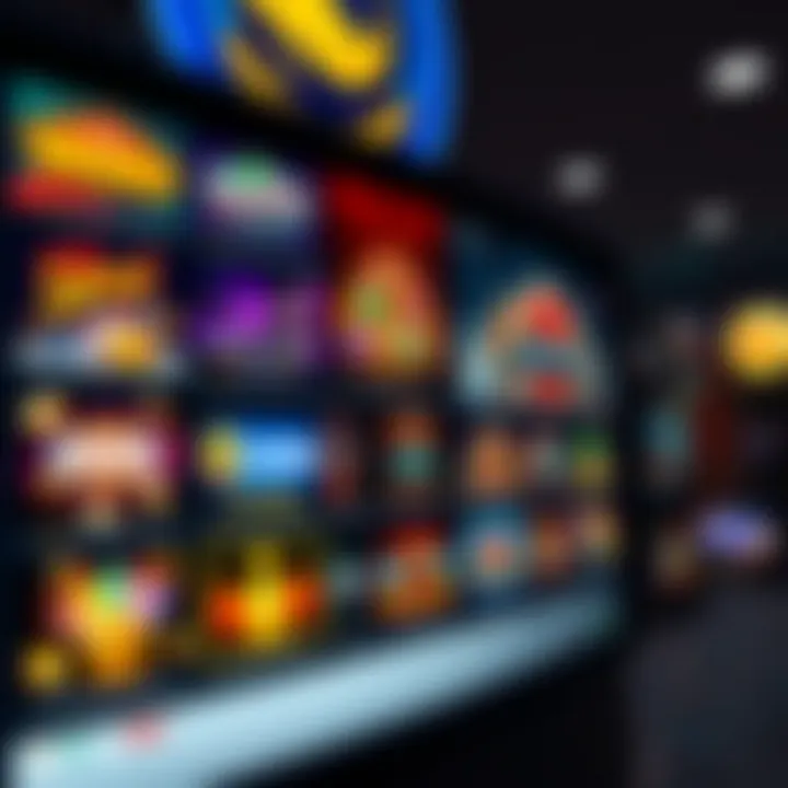 Explore the Diverse Game Selection at Rocket Casino Play Variety of colorful online casino games displayed on a digital interface