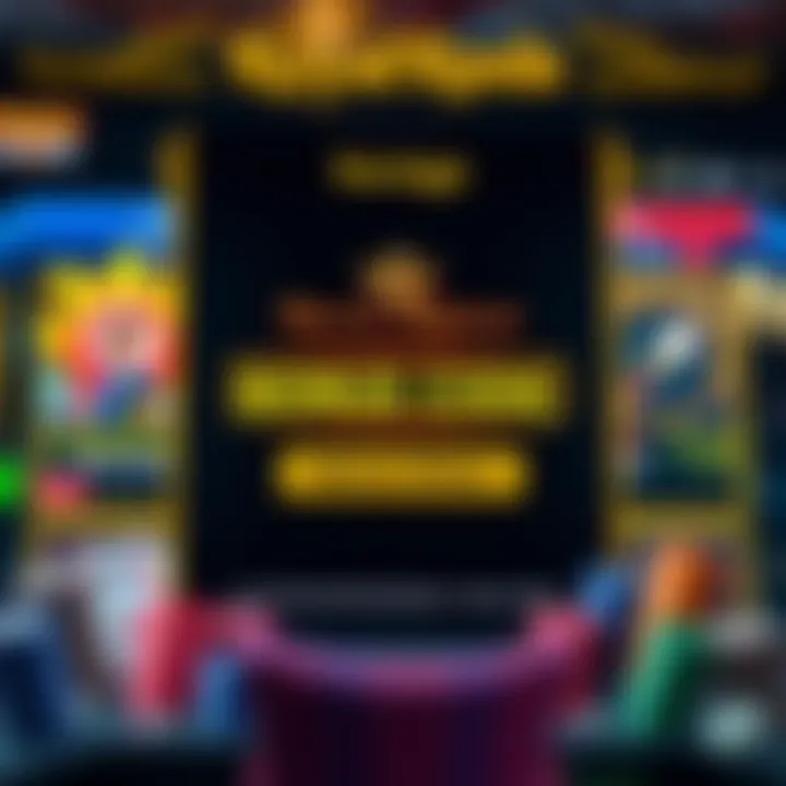 Illustration of a digital casino interface highlighting bonus code entry field