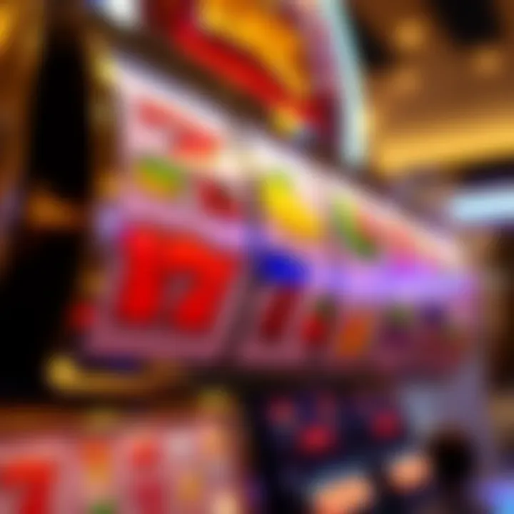 Classic slot machine reels displaying various colorful symbols such as fruits and lucky sevens