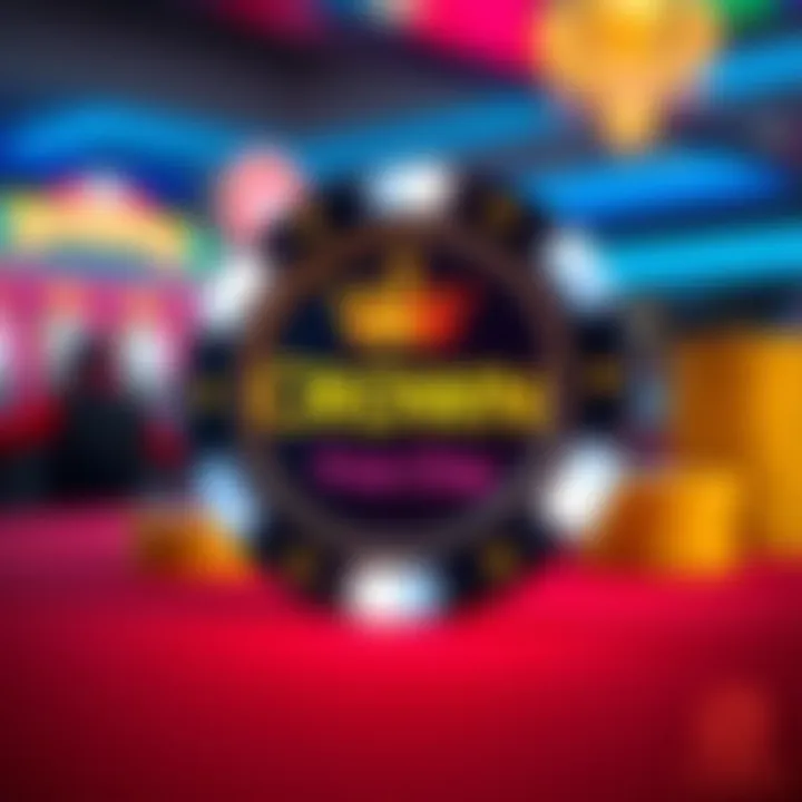 Illustration showing a digital casino chip glowing on a vibrant background representing SkyCrown Casino promotions