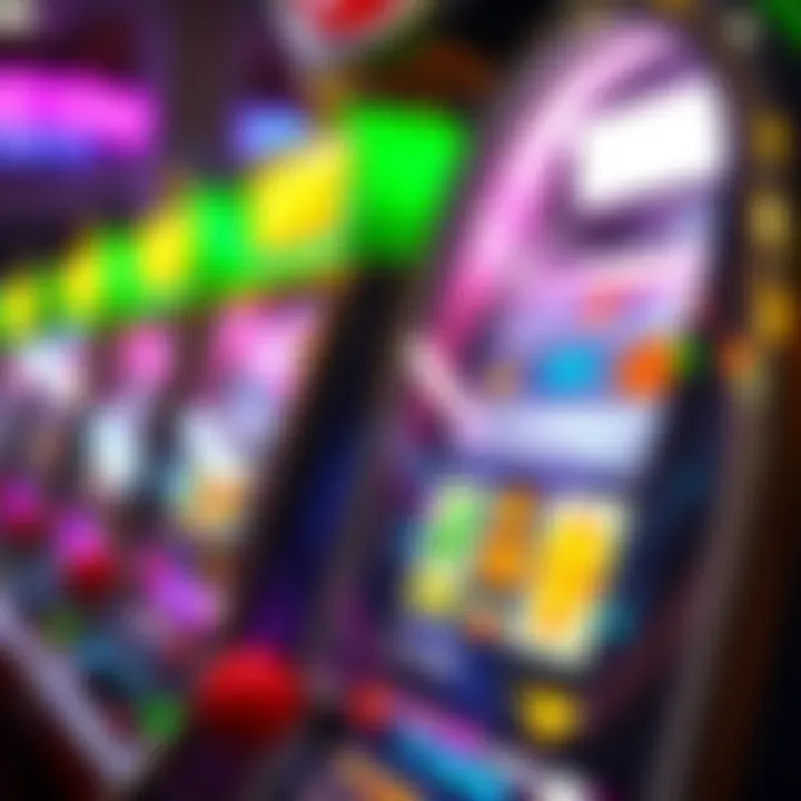 Close-up view of a classic Australian gaming machine with bright reels and colorful symbols