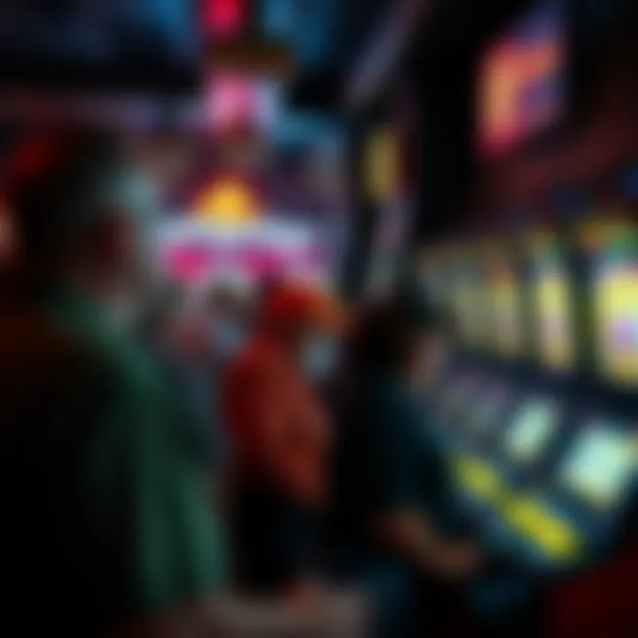 Community members gathered around a gaming venue showcasing the social environment around pokies