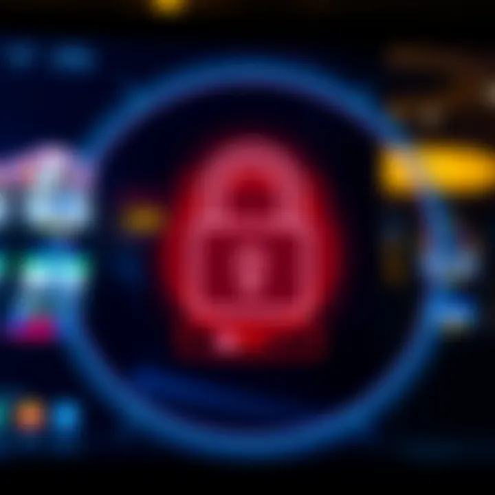 Secure online login screen with digital padlock symbolizing account safety