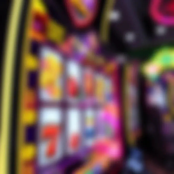 Online slot machine interface showing vibrant symbols and reels in motion