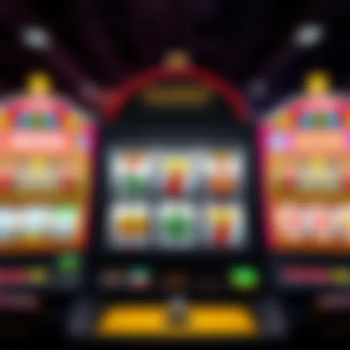 Illustration of digital slot machine with bonus rewards and free spins