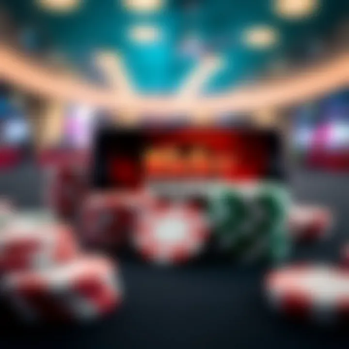 Illustration of casino chips and a mobile device representing the use of Ricky Casino free chips wisely
