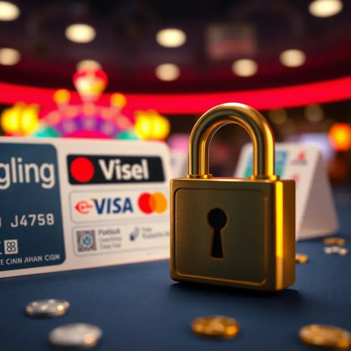 Secure payment icons representing various banking methods including credit cards and e-wallets with a lock symbolizing safety