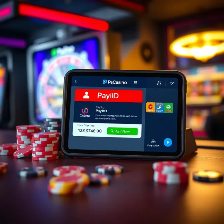 Digital wallet interface showing PayID transaction option for casino payment