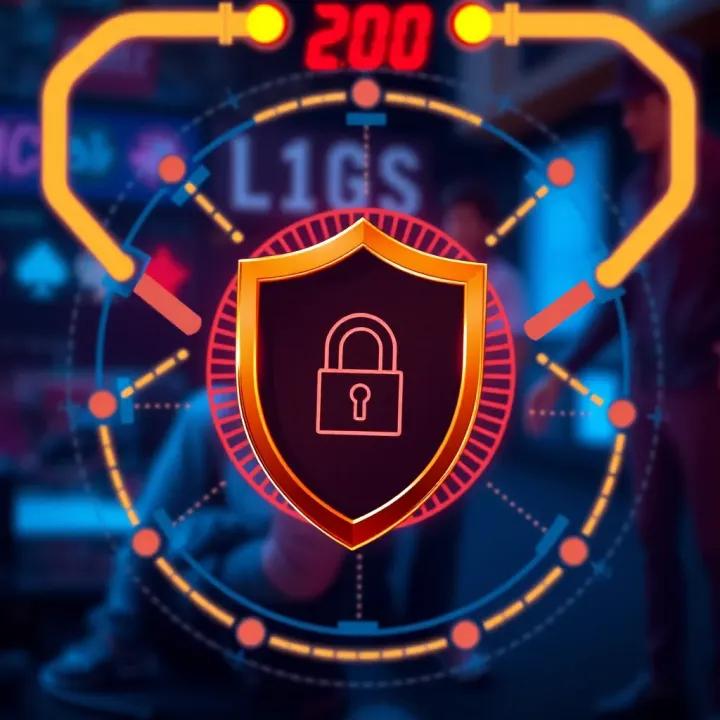 Illustration of account protection with shield and lock symbols representing cybersecurity