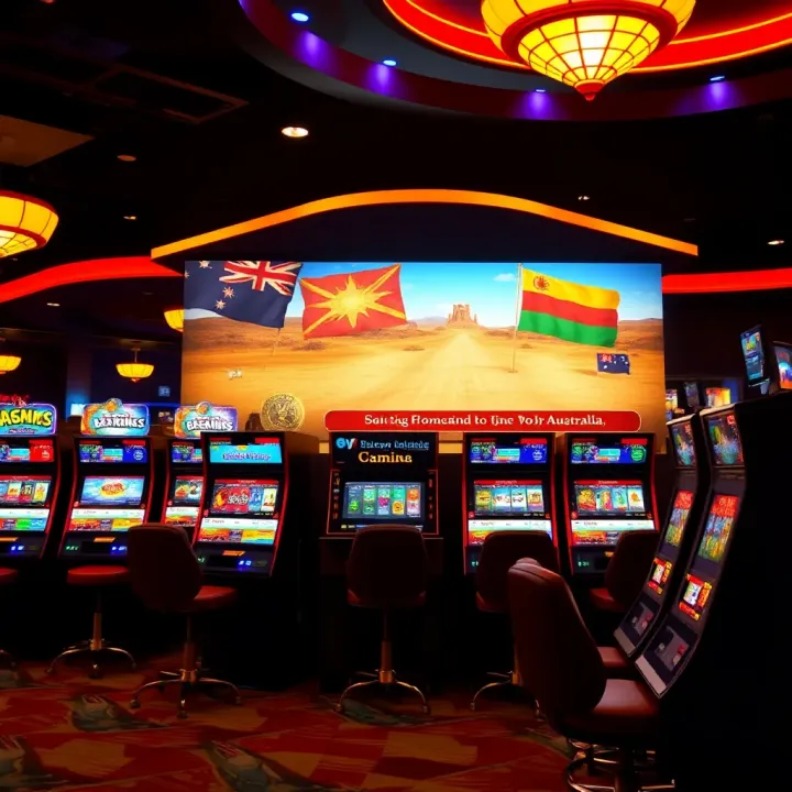 Safe and secure online gaming platform showing user-friendly navigation and Australian theme