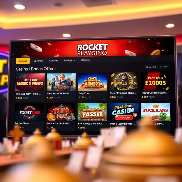 Overview of RocketPlay Casino Bonus Offers RocketPlay Casino interface showing a variety of bonus offers available for players