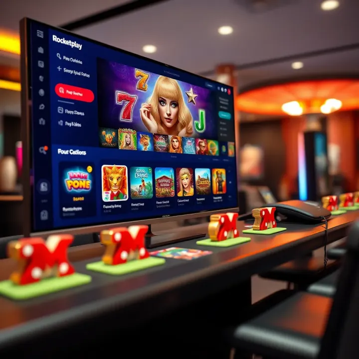 Interface of Rocketplay platform showcasing game options and user dashboard in Tallinn