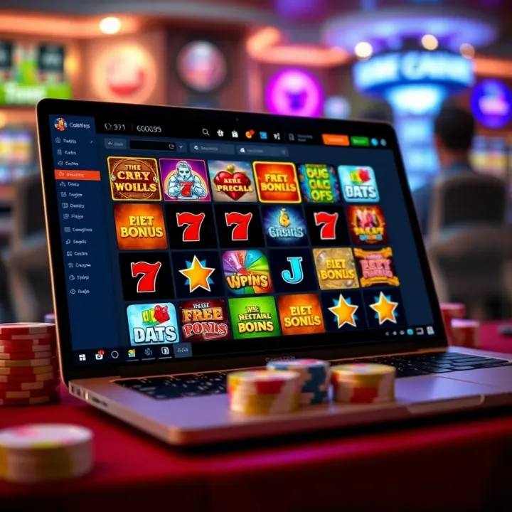 User-friendly interface showing a variety of free pokies available for quick play on a laptop screen
