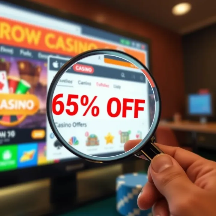 Conceptual graphic of a magnifying glass over a browser window highlighting offers and discounts