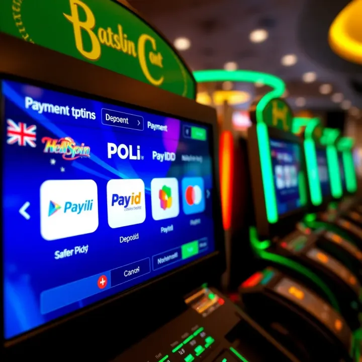 Payment options screen featuring popular Australian deposit methods like POLi and PayID at Hellspin Casino