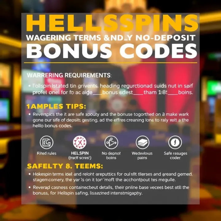 Graphic showing wagering requirements and terms with icons representing rules and safe usage tips for bonus codes