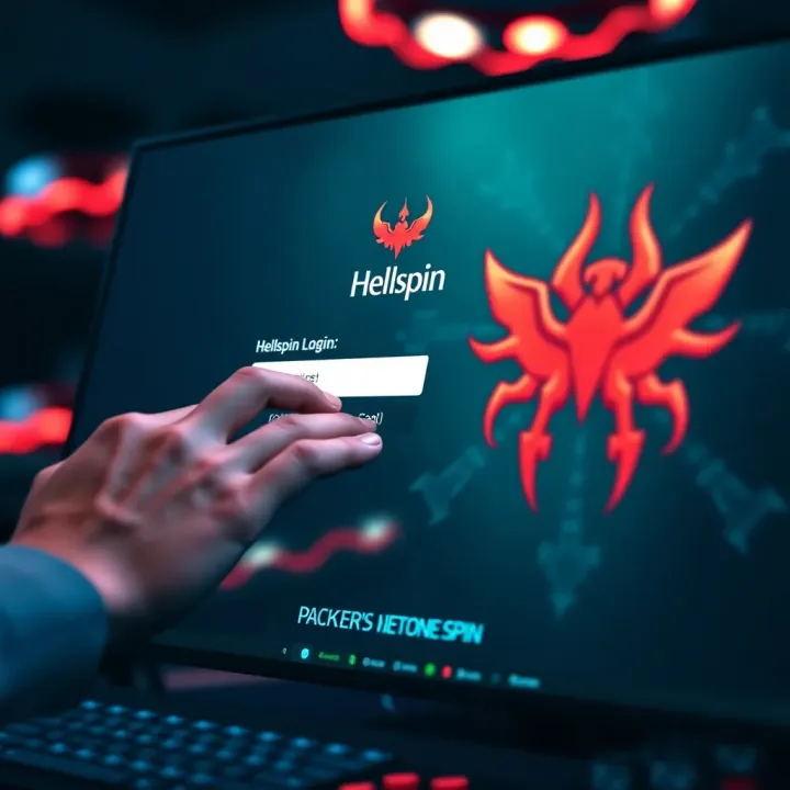 User entering credentials on the Hellspin login screen to access account