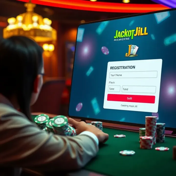 User filling out registration form on Jackpot Jill platform