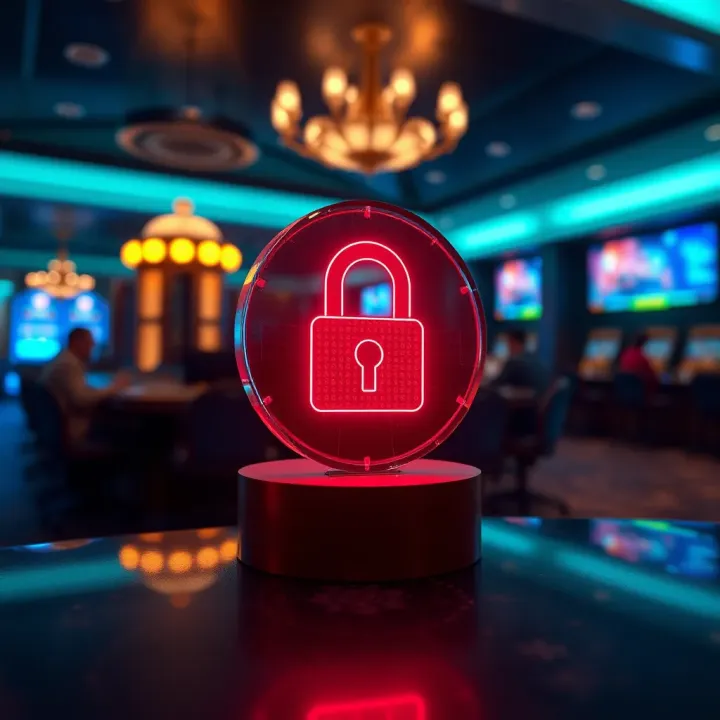 Secure account protection with digital lock symbol representing casino platform security