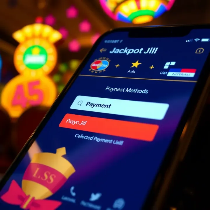 Secure payment methods and transaction confirmation screen on Jackpot Jill app