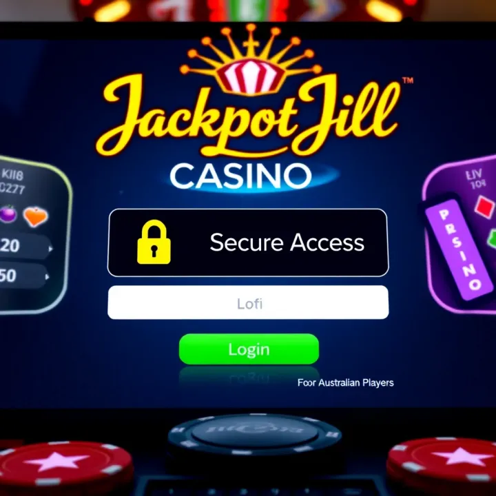 User interface of Jackpot Jill Casino login screen with secure access options