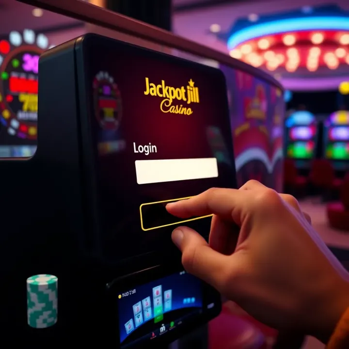 User entering secure login credentials on Jackpot Jill Casino platform