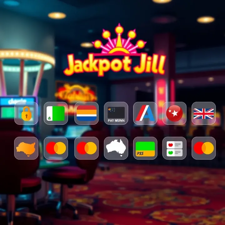 Various payment method icons available for Jackpot Jill users in Australia highlighting secure transactions