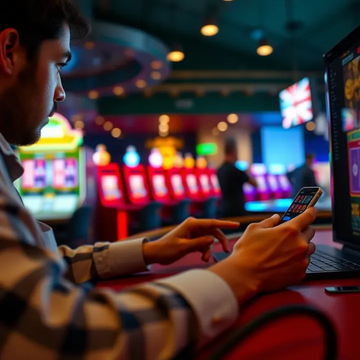 User securely logging into an online gaming platform with a laptop and smartphone