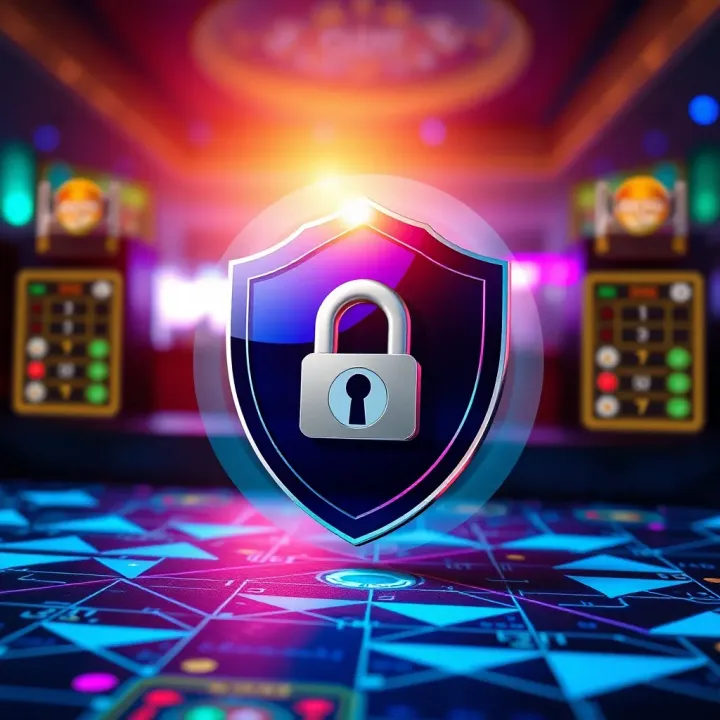 Visual representation of account security measures with shield and lock icons on digital background