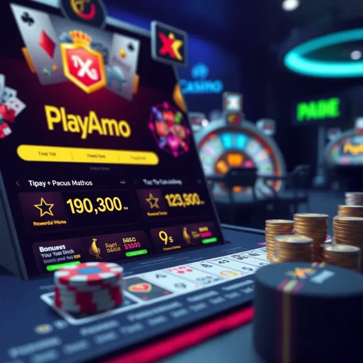 Digital representation of casino bonuses and payment methods depicting rewards and secure transactions