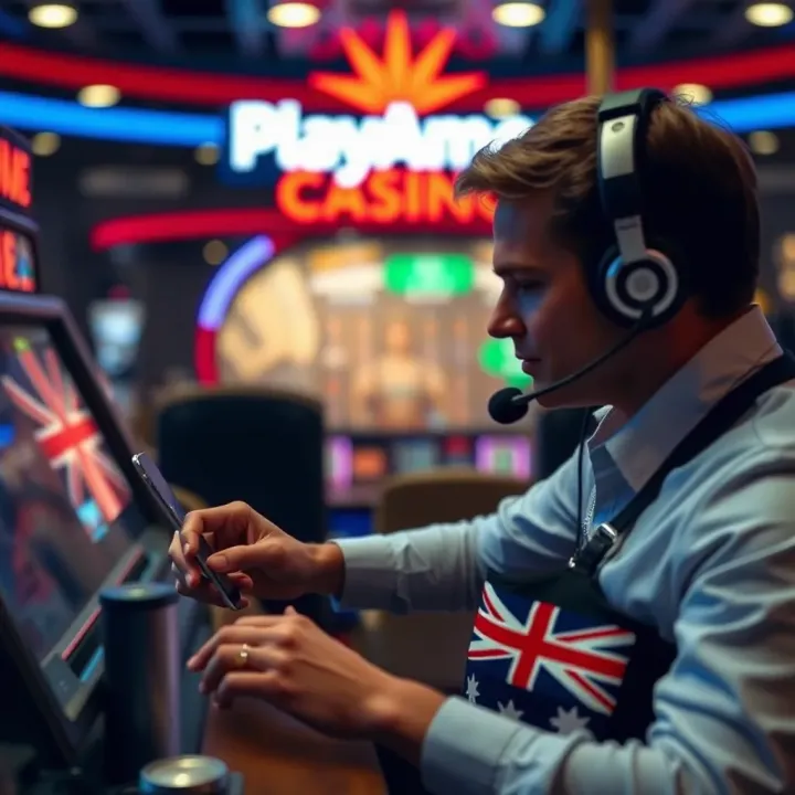 Illustration of secure payment methods and customer support for Australian casino players