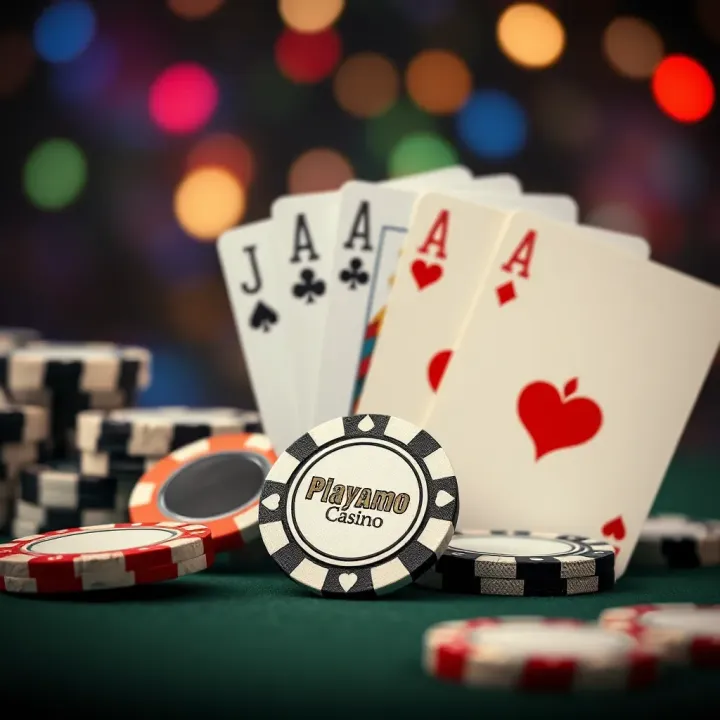 Illustration of casino chips and cards symbolizing bonus offers and gaming opportunities