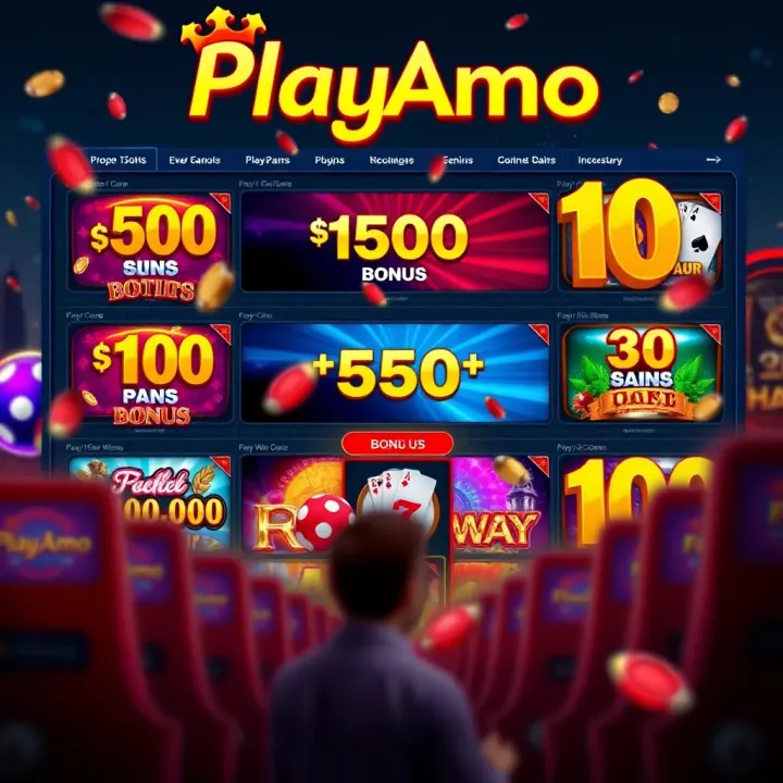 Illustration of a vibrant online casino interface showcasing various slot games and bonus offers