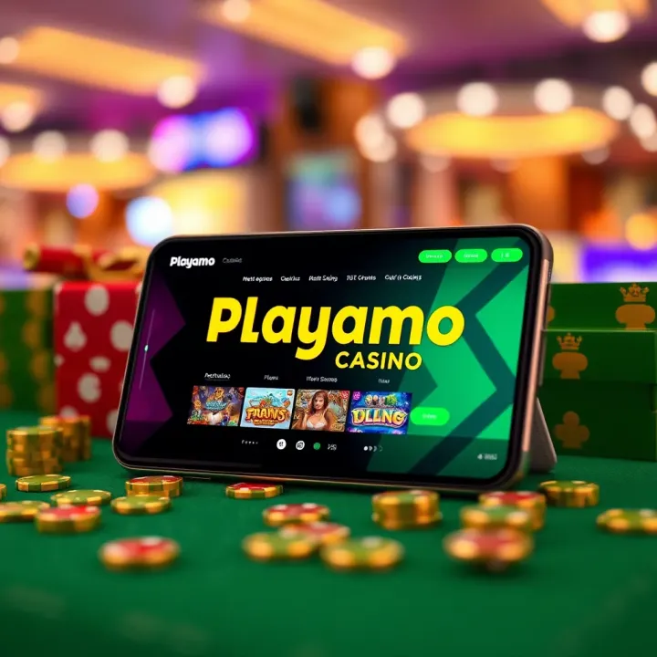 Playamo Mobile Casino Features in Australia Mobile device showing Playamo online casino games available for play in Australia
