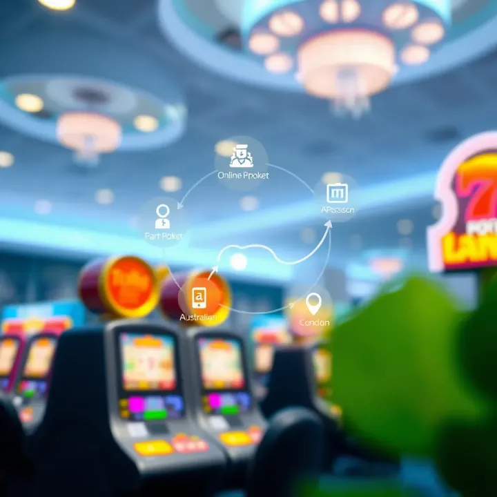 Diagram showing the connection between Australian players and online pokies support services